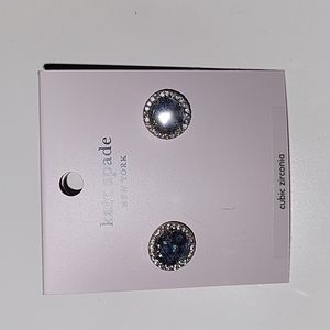 NWT Kate Spade bright ideas navy cubic zirconia earrings